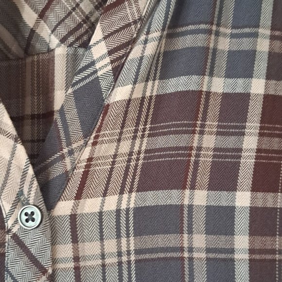 Knox Rose women's long sleeve tiered plaid dress Sz Med - Picture 6 of 8